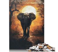 Puzzle "Alba e Maestà dell'Elefante" - Attività divertente per la casa - Puzzle di cartone premium per adulti e adolescenti - Regali per la festa del papà, 1000 pezzi (75x50 cm)