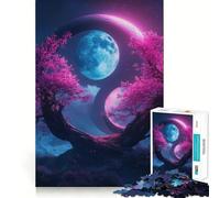 Puzzle "Albero della Luna Rosa" da 1000 pezzi per adulti, ideale come regalo, per sviluppare la logica e la capacità di completare il puzzle con calma e precisione (50x75cm) Regalo elegante