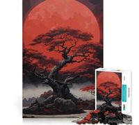 Puzzle "Albero della Luna Rossa" per adulti, 1000 pezzi, rompicapo, per il tempo libero a casa, da assemblare, regalo di compleanno (50x75cm)