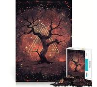 Puzzle "Albero della Saggezza Stellato" da 1000 pezzi per ragazzi, giocattolo intelligente per la casa, taglio preciso, regalo premuroso 38x52cm