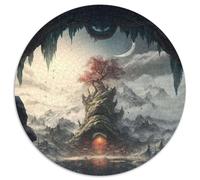 Puzzle "Albero della vita del paradiso" da 1000 pezzi per adulti, puzzle rotondi da 1000 pezzi per adulti, divertimento per serate di gioco in famiglia, opera d'arte decorativa fai da te, 67,5x67,5 cm