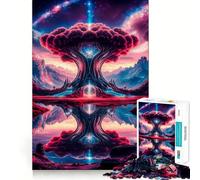 Puzzle "Albero della Vita Rosa" da 1000 pezzi per ragazzi, gioco di logica e antistress, taglio preciso, regalo memorabile (38x52cm)