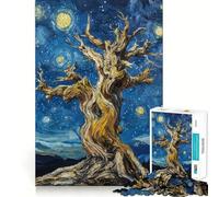 Puzzle "Albero nella notte stellata" da 1000 pezzi per ragazzi, stimolante per la mente, ideale per il tempo libero, con bordi precisi e un regalo pensato con cura 38x52cm