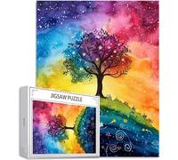 Puzzle Albero Puzzle 1500 Pezzi Jigsaw Adulti DIY Classici Gioco, Puzzles a Forma di Fiore, Giochi Rilassamento e Intelligence per Ragazzi da 14 Anni 87x57cm/1500 pcs con Scatola Regalo in Legno H-544