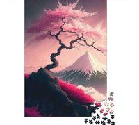 Puzzle Albero Rosa in Pezzi Panorama Montano, 1000 Pezzi Carta Riciclata Regali Uomini Donne, Estremamente Difficile e Stimolante 70x50cm/1000pcs