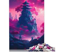 Puzzle "Albero rosa nella roccia" per adulti, puzzle impegnativi e stimolanti per adulti, per ragazzi e ragazze, 1000 pezzi (75x50 cm)
