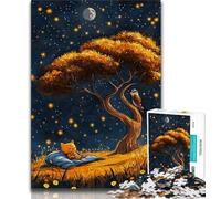 Puzzle "Albero sotto il cielo notturno" da 1000 pezzi per adulti, regalo di compleanno impegnativo ma divertente e umoristico, regali, arte murale (38x26cm)