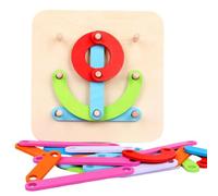 Puzzle alfabetico in legno per ordinare forme e colori | Gioco impilabile con numeri e forme in legno per ragazze per promuovere le abilità motorie, per compleanno, Natale