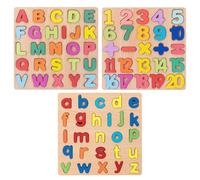 Puzzle Alfanumerici Maiuscoli E Minuscoli A 3 Pezzi, Puzzle Cognitivi Per Bambini, Giocattoli Educativi Con Blocchi Da Costruzione, Giocattoli Educativi Per La Prima Educazione