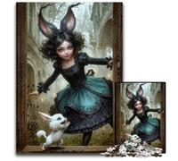 Puzzle Alice e il coniglietto bianco da 1000 pezzi puzzle difficili per adulti perfetti per adolescenti rompicapo per creare legami familiari e regalo fai da te per la casa 1000 pezzi (38x26 cm)