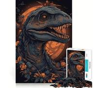 Puzzle Allosaurus Dinosauro Rosso da 1000 pezzi per ragazzi,gioco di memoria e concentrazione,livello professionale,taglio,rilassante,attività di gruppo al chiuso (38x52cm)