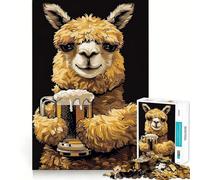 Puzzle Alpaca Birra per adulti,1000 pezzi,gioco di abilità,fustellatura di alta precisione,sfida divertente per il tempo libero (50x75cm)