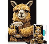 Puzzle Alpaca Birra per adulti,1000 pezzi,gioco stimolante per la mente,taglio preciso,allineamento perfetto,attività di condivisione per i propri cari (38x26cm)