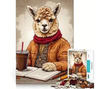 Puzzle "Alpaca che si gode il caffè" da 1000 pezzi Gioco di logica e pensiero creativo,ideale per esercitarsi nel taglio e nella lavorazione Un momento di tranquillità per,perfetto per allenarsi