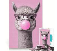 Puzzle Alpaca con Gomma da Masticare per Adulti,1000 Pezzi,Gioco Stimolante per la Mente,Pezzi a Incastro Perfetto,Pezzi Precisi,Rilassante Attività di Gruppo al Chiuso (50x75cm)
