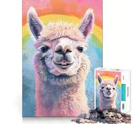 Puzzle Alpaca Meme 1000 - Gioco di divertimento mentale con pezzi precisi e senza giunture,attività rilassante di gruppo al chiuso (50x75cm)
