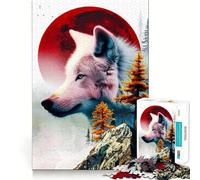 Puzzle Alpha Wolf da 1000 pezzi per ragazzi, gioco di logica e divertimento rilassante con bordi lisci, idea regalo creativa 38x26cm