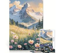 Puzzle Alpine Meadow Serenity da 1000 pezzi per adolescenti, stimolante per la mente, divertente e rilassante, con bordi lisci, ideale come regalo di compleanno (38x26cm)
