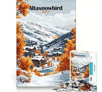 Puzzle Altasnowbird Scena invernale da 1000 pezzi per adulti,esercizio mentale,gioco,taglio di precisione,bordi lisci,rilassante attività di gruppo al chiuso (38x26cm)