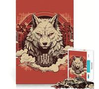 Puzzle Amaterasu Wolf per ragazzi,1000 pezzi,gioco divertente per la mente,connessione pulita e senza interruzioni,un modo coinvolgente per passare il tempo libero (50x75cm)
