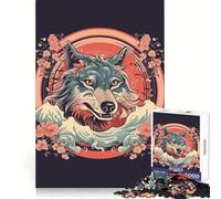 Puzzle Amaterasu Wolf per ragazzi, 1000 pezzi, stimola la mente, favorisce il divertimento e il tempo libero, con incastri precisi, ideale come regalo stagionale (38x26cm)