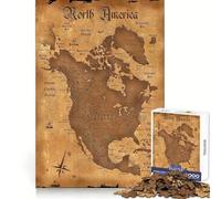 Puzzle "America Old Map" da 1000 pezzi per ragazzi, ideale per stimolare la memoria, per un piacevole momento di relax, con incastri precisi e originali, regalo di Natale (50x75cm)