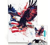 Puzzle American Eagle ad acquerello,1000 pezzi,gioco stimolante per la mente,incastro perfetto,intrattenimento domestico confortevole per tutti (38x52cm)