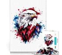 Puzzle American Eagle con disegni ad acquerello,1000 pezzi,stimolante per la mente,divertente,senza sbavature,pezzi ben tagliati,ideale per le vacanze e l'intrattenimento in casa (50x75cm)