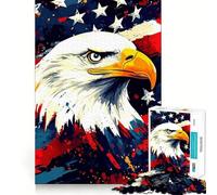 Puzzle American Eagle Patriotic Art da 1000 pezzi esercizio mentale divertente,pezzi a incastro preciso,un modo coinvolgente per passare il tempo libero (38x26cm)