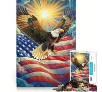 Puzzle American Eagle Soaring da 1000 pezzi,gioco di abilità mentale,taglio laser di alta qualità,esercizio mentale per momenti di tranquillità a casa (50x75cm)