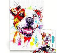 Puzzle American Pitbull Terrier da 1000 pezzi gioco di logica,pensiero creativo,abilità di taglio,momento di tranquillità,esercizio mentale a casa (50x75cm)