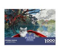 Puzzle American Shorthair Cat 1000 Pezzi Per Bambini E Adulti, Puzzle Con Red Boat, Gioco Per Famiglie, Regalo Per Adulti E Ragazzi 38x26cm/1000pcs