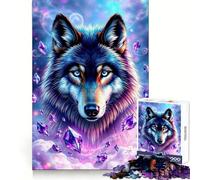 Puzzle Amethyst Wolf Stonimal da 1000 pezzi per adulti, stimolante per la logica, ideale per il tempo libero, con bordi netti e perfetto come regalo (50x75cm)