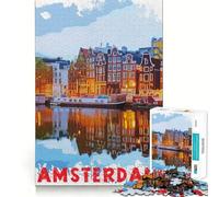 Puzzle Amsterdam da 1000 pezzi,gioco di abilità mentale,taglio laser di alta qualità,esercizio mentale per momenti di relax a casa (38x26cm)