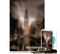 Puzzle Amsterdam da 1000 pezzi per adulti,divertente per allenare la mente,con componenti robusti e ben rifiniti,ideale per una pausa rilassante (38x52cm)
