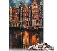 Puzzle Amsterdam Paesi Bassi 500 pezzi per adolescenti, regali, puzzle per adulti e adolescenti, gioco educativo, sfida, giocattolo, 500 pezzi (52x38 cm)