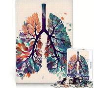 Puzzle anatomico vintage dei polmoni, 1000 pezzi, esercizio per la mente, relax, taglio di precisione, regalo significativo (38x26cm)