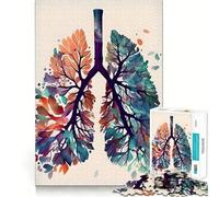 Puzzle anatomico vintage dei polmoni da 1000 pezzi per ragazzi,gioco di concentrazione mentale,tagli di precisione,bordi lisci,ideale come regalo di Natale (38x52cm)