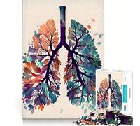 Puzzle anatomico vintage dei polmoni per adulti,1000 pezzi,gioco di memoria,montaggio sicuro e stabile,gioco significativo per costruire connessioni (50x75cm)
