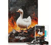 Puzzle "Anatra Bianca nella Lava" da 1000 pezzi,gioco di memoria,divertente,con bordi lisci e incastro perfetto,un modo divertente per riempire le ore vuote (38x26cm)