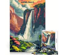 Puzzle Angel Falls Majesty da 1000 pezzi per adolescenti, stimola la memoria, ideale per il tempo libero, con bordi nitidi, perfetto come regalo per le vacanze (38x52cm)