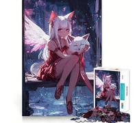 Puzzle Angel Fox Embrace per adolescenti,1000 pezzi,gioco divertente per la mente,connessione pulita e senza interruzioni,un modo coinvolgente per passare il tempo libero (50x75cm)