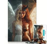 Puzzle Angeli e Demoni da 1000 pezzi,gioco di logica divertente,design a incastro perfetto, riunioni di famiglia (38x26cm)