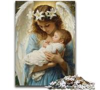 Puzzle "Angelo che tiene in braccio un bambino" da 1000 pezzi per adolescenti, antistress, sfida difficile, ideale come regalo per tutta la famiglia (38x26cm)