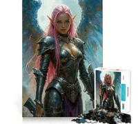 Puzzle "Angelo Guerriero dai Capelli Rosa" da 1000 Pezzi - Gioco di Allenamento Cognitivo - Pezzi a Incastro Perfetti - Regalo di Compleanno - Rompicapo (38x26cm)