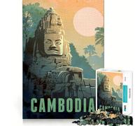Puzzle Angkor Wat Cambogia da 1000 pezzi,sfida mentale,taglio di alta precisione,divertente per i momenti di attesa (38x26cm)