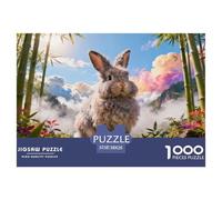 Puzzle Angora Rabbit 1000 Pezzi Per Adulti, Allena La Concentrazione E La Pazienza Puzzle Con Bamboo Forest, Regalo Originale 38x26cm/1000pcs