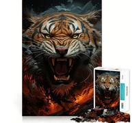 Puzzle Angry Tiger da 1000 pezzi,gioco di abilità mentale,incastro stabile,parti che non si spostano,passatempo divertente per i lunghi weekend (38x26cm)