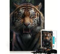 Puzzle Angry Tiger da 1000 pezzi,sfida mentale,taglio di alta precisione,divertente per i momenti di attesa (50x75cm)