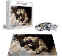 Puzzle Animale Puzzle 1000 Pezzi Jigsaw Adulti DIY Classici Gioco, Puzzles a Forma di Leopardo, Giochi Rilassamento e Intelligence per Ragazzi da 14 Anni 75 x 50 cm/1000 pcs con Scatola Regalo B-1550